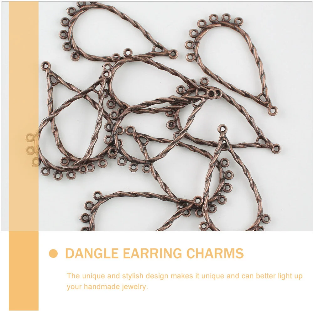 50 Pcs Cutout Necklace Pendant Teardrop Earrings DIY Alloy Accessory Vintage Dangle Charms