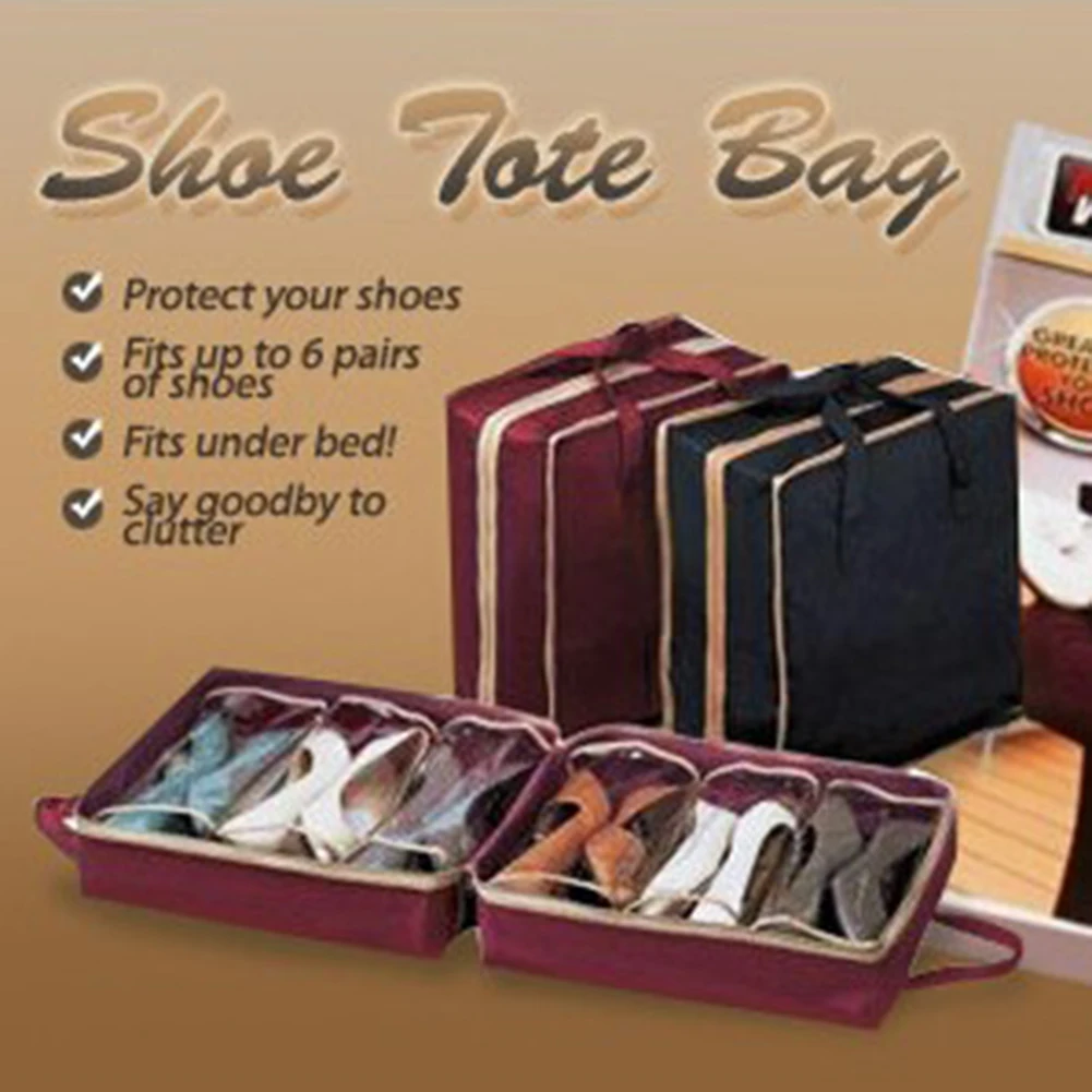 

Non-Woven Fabric Shoe Bag Shoe Organizer Wardrobe Closet Organizer 6 Grids Shoe Storage Bags Shoe Rack Case For Travel Home