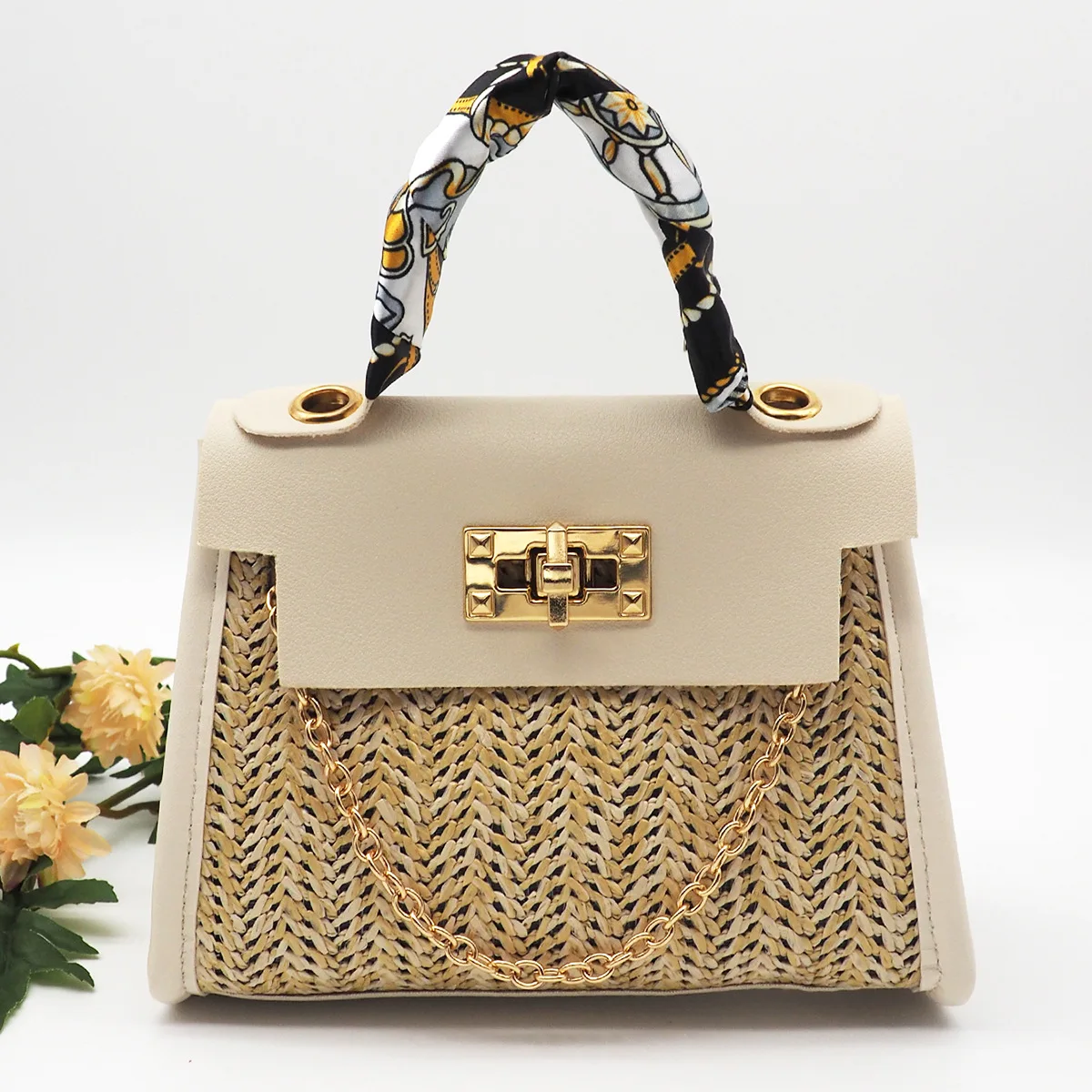 

New Business Weave Women Shoulder Bag Brand Luxury Straw Bag Fashion Messenger Bag Women Top Handle Leather Bag Designer