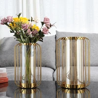 nordic vase with dried flowers metal crafts living room decoration creative dining table vase ornaments vase decor vase