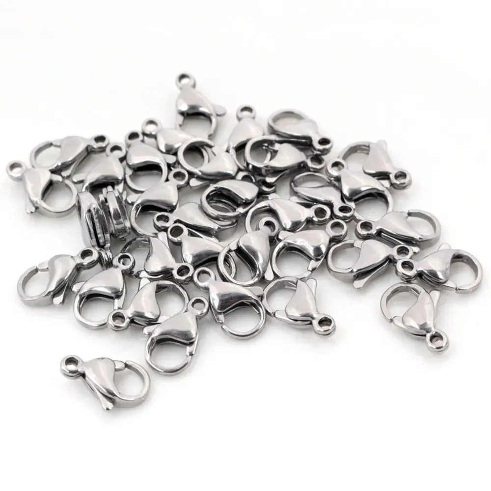 12*7mm 10*5mm Stainless Steel Gold Plated Lobster Clasp Hooks for Necklace&Bracelet Chain DIY Fashion Jewelry Findings