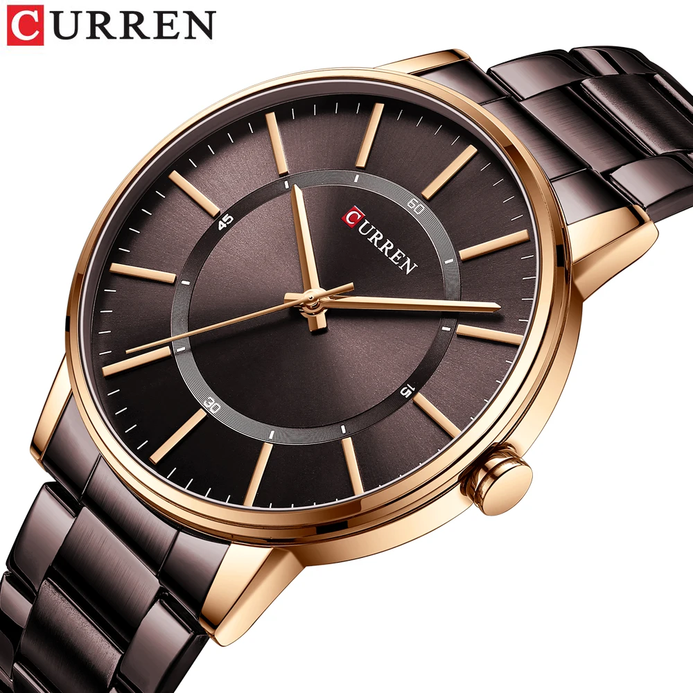 

CURREN Ultra thin Fashion Mens Wristwatch Top Brand Luxury Stainless Steel Scratch-resistant Watch Casual Quartz Male Clock