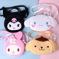 kawaii cinnamoroll sanrio plush bag my melody anime handbags kt cat purin dog kuromi plushie storage coin purse backpack forgirl