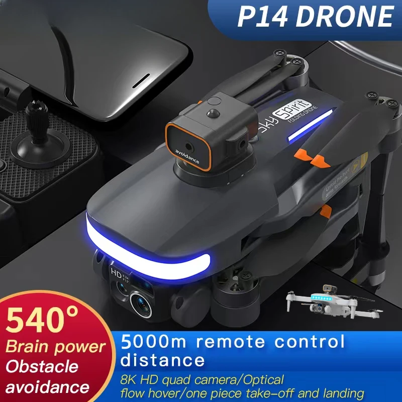 

P14 Drone GPS Brushless Obstacle Avoidance Automatic Return HD Aerial Photography Four-Camera Remote Control Aircraft Drone