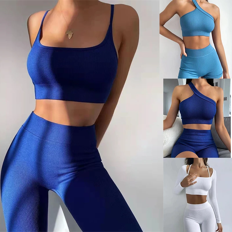 Бесшовный комплект для йоги Женская одежда из 2 предметов короткий топ рубашка