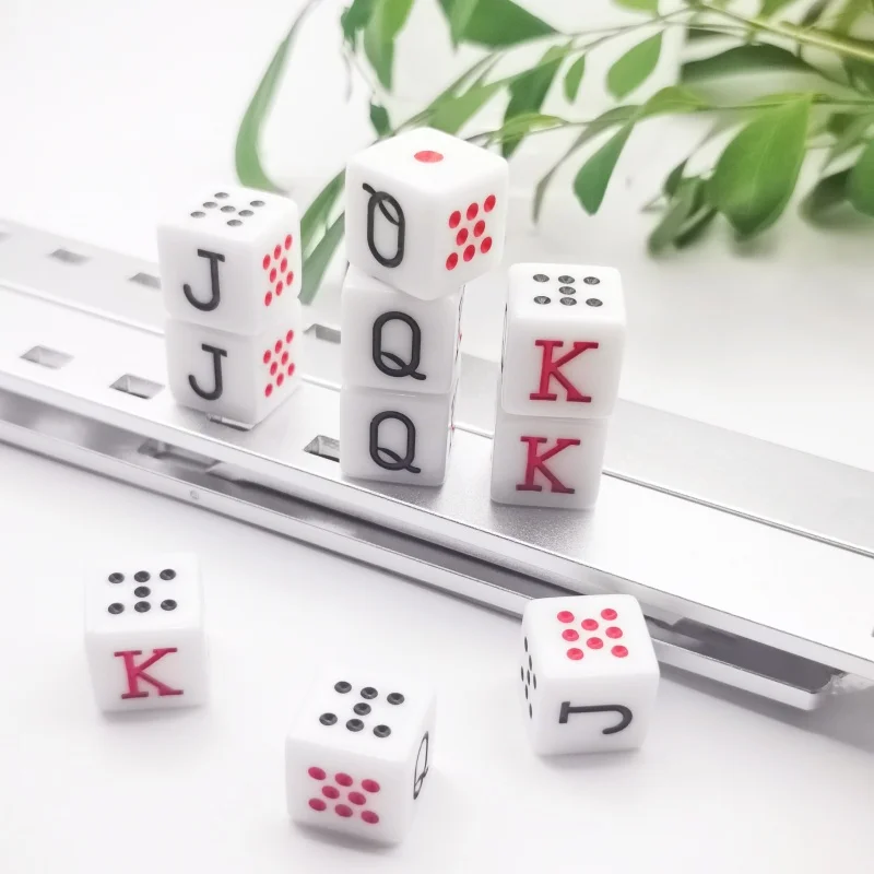 10 шт./компл. 16 мм игральные кости для покера квадратные угловые акриловые JQK