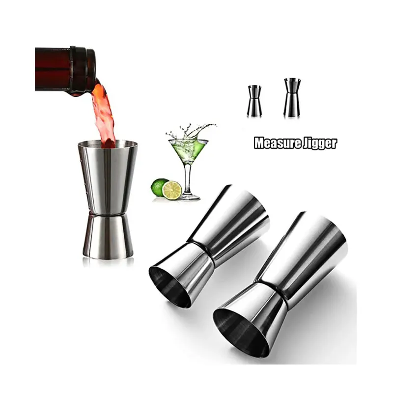 

Cocktail Double Jigger Measuring Bartender Stainless Steel Wine Measure Shot Drink Spirit Cup Kitchen Bar Tools Accessories