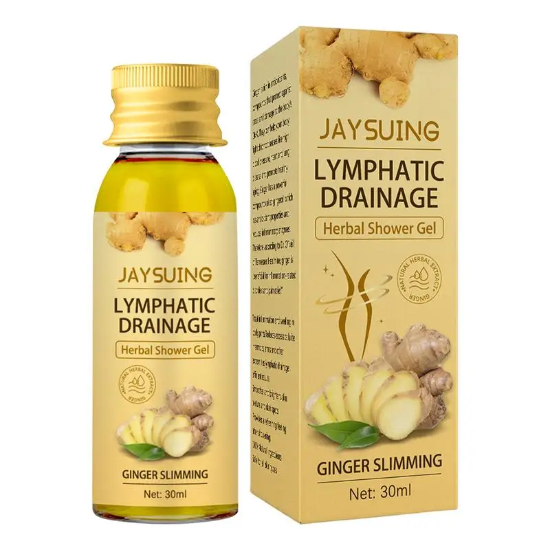 

Lymphatic Drainage Herbal Bath Wash 30ml Weight Loss Ginger Body Wash Removes Lymph Nodes Underarm Fat Shower Gel For Women And