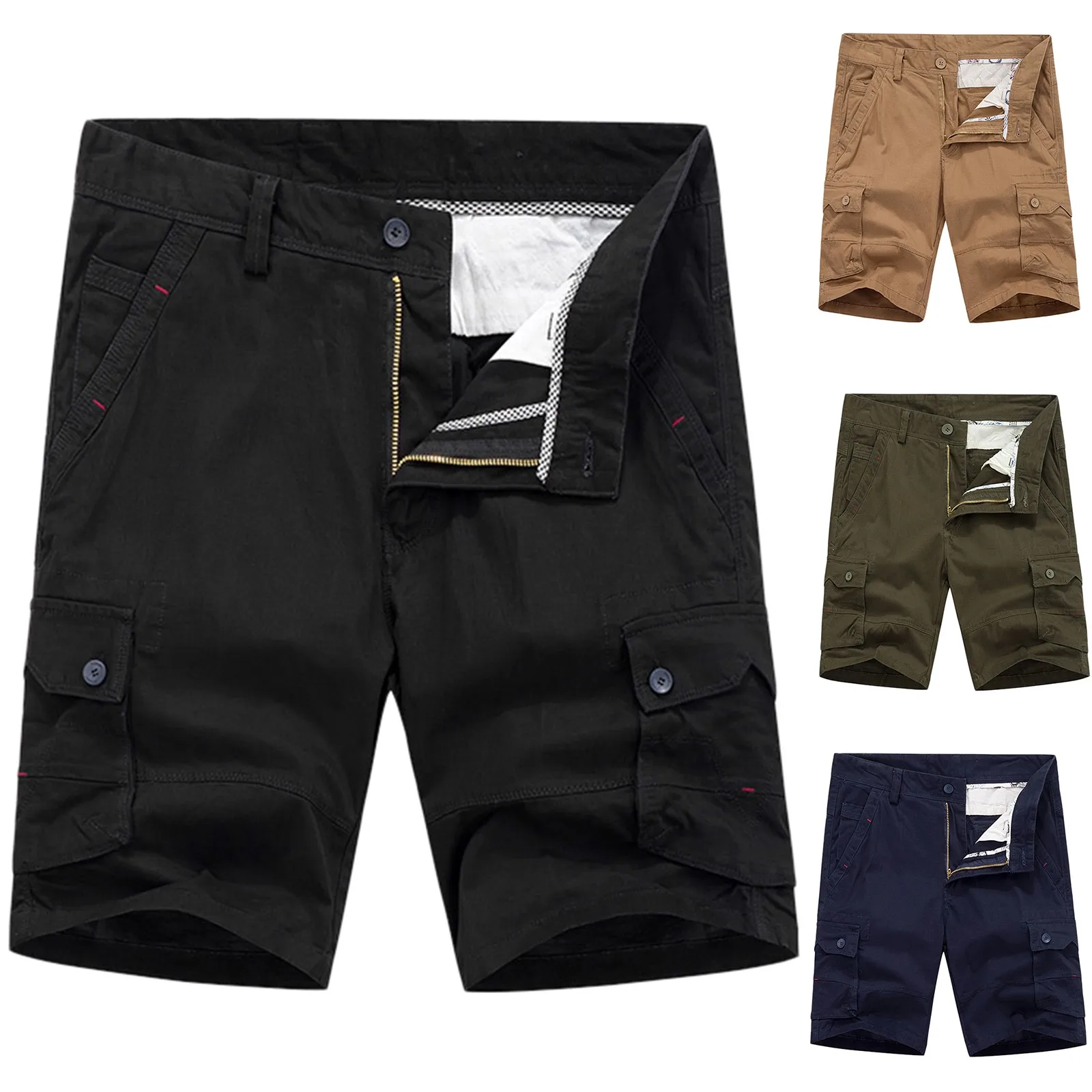 

Mens Twill Denim Zip Fly Casual Chino Cargo Shorts Pants With Pocket Scrub Pants for Men