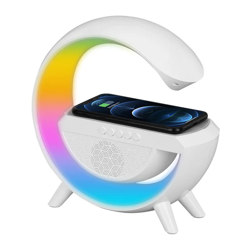 

Multifunctional Wireless Charger Music Table Lamp Bedroom RGB Night Light Atmosphere Lamps With Bluetooth Speaker 5V USB