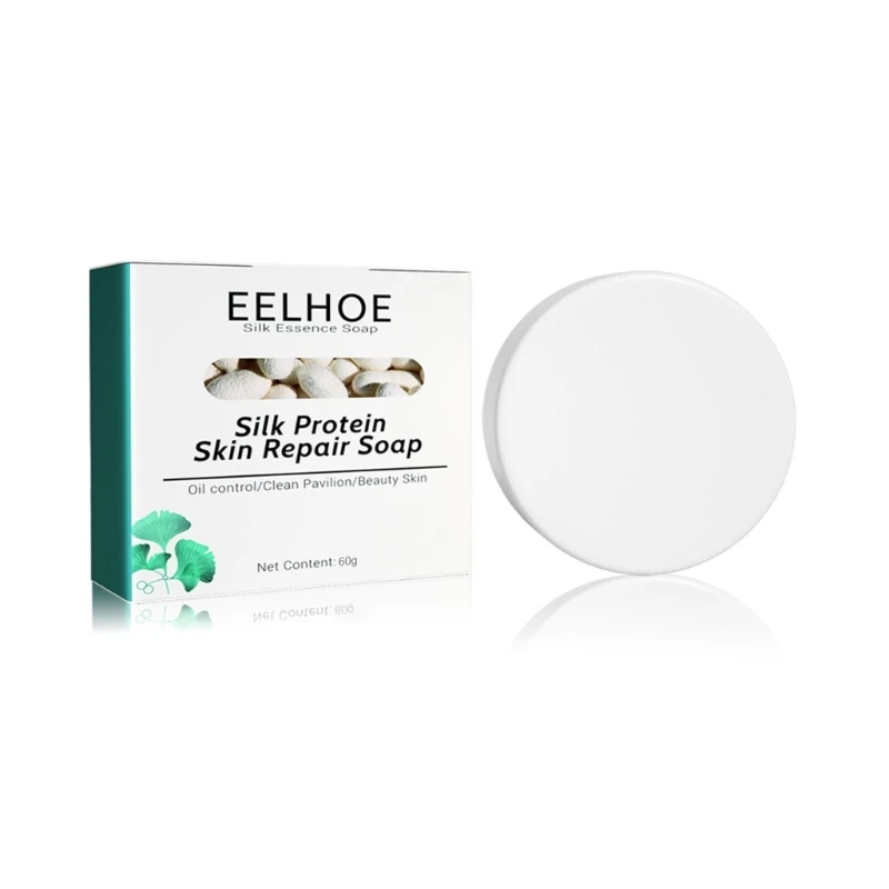 

23GF 100g/60g Silk Protein Skin Repair Face Cleaning Soap Remove Blackheads Handmade Soap Oil-control Bath Use
