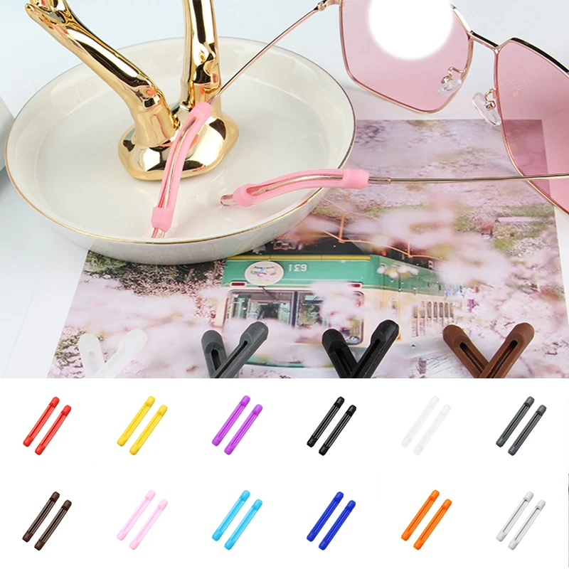 

1 Pair Glasses Sunglasses Slip Sets Glasses Leg Cover Anti Slip Silicone Ear Hook Temple Tip Holder Hook Eyeglasses Accessories
