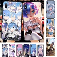 anime cute rem phone case for samsung a51 01 50 71 21s 70 31 40 30 10 20 s e 11 91 a7 a8 2018