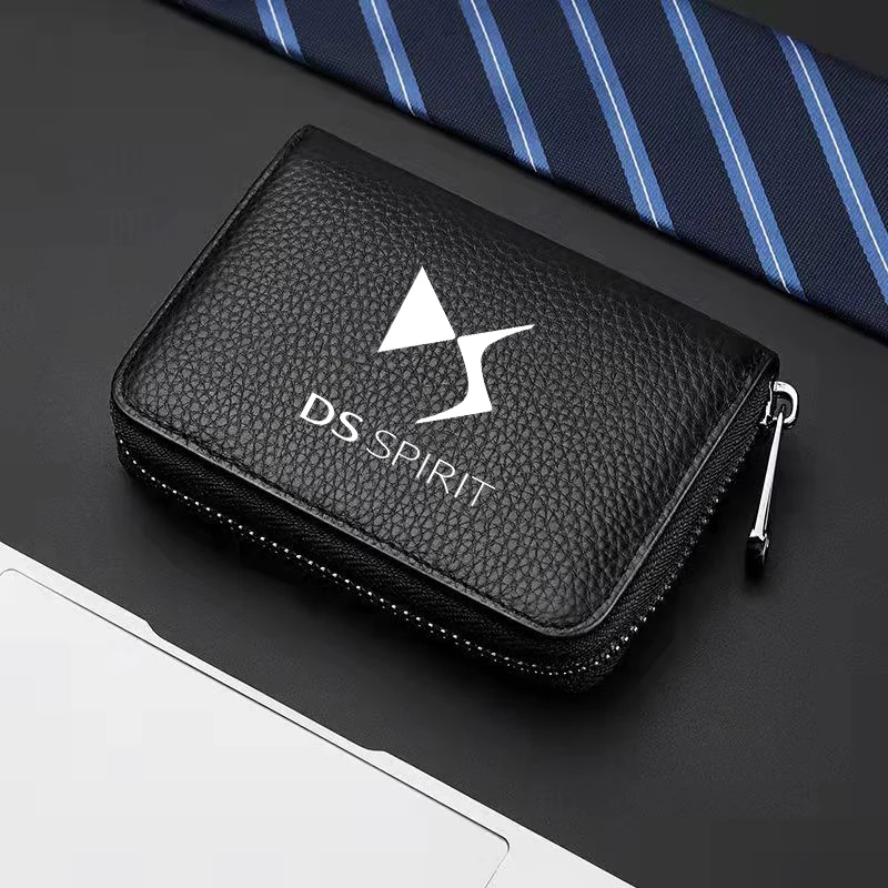 

For DS SPIRIT DS3 DS4 DS4S DS5 5LS DS6 DS7 Cruiser Credit Card Driver's License Business Card Holder genuine leather wallet