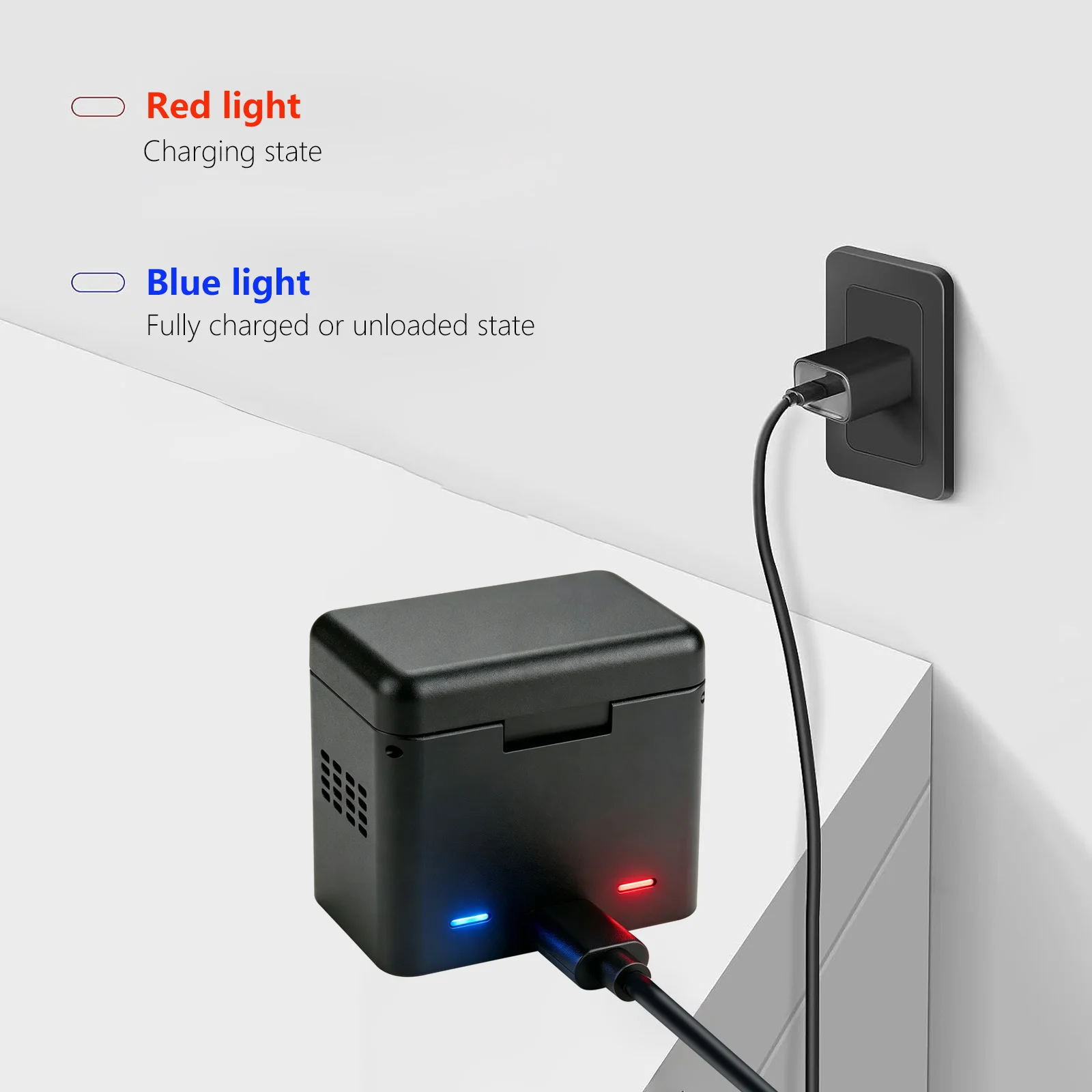Фото Сменный аккумулятор PG1050 емкостью 1350 мАч + зарядный чехол USB-C для AKASO/Campark APEMAN/DBPOWER/NEXGADGET/WiMiUS/Lightdow/EKEN №4