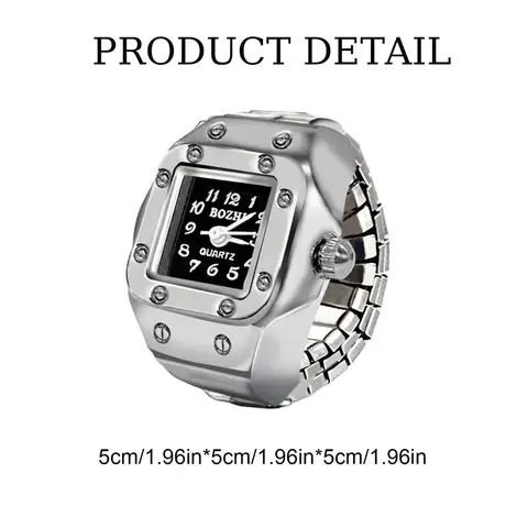 Винтажные наручные мини-часы в стиле панк с эластичным ремешком, часы из сплава, часы, ретро римские Кварцевые часы с кольцом для женщин и девушек