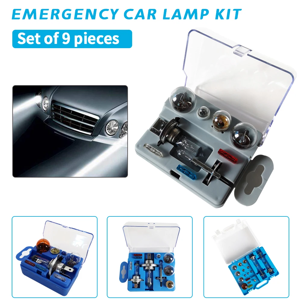 

9PCS Halogen Bulb H7 H1 12V Car Emergency KitHalogen Bulb Super Bright Multi-model Lamp Combination Accessories