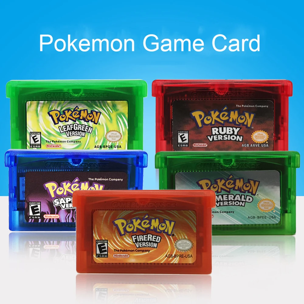 

Игровой картридж серии Pokemon NDSL GB GBC GBM GBA SP, картридж для видеоигр, Классическая игра, коллекция красочных версий на английском языке