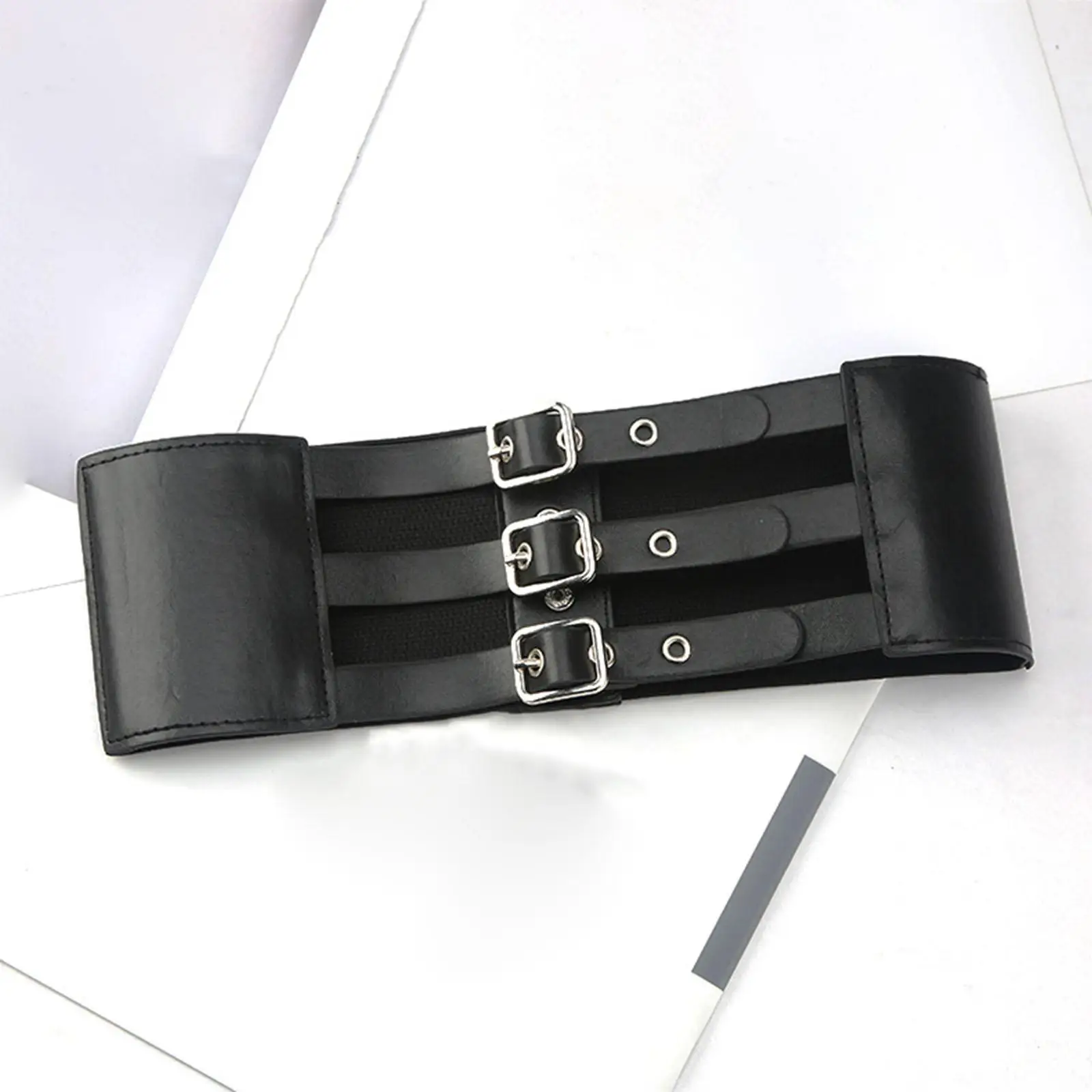 Women Wide Waist Belt Retro Style Pin Buckle Belt PU Dresses Halloween Party