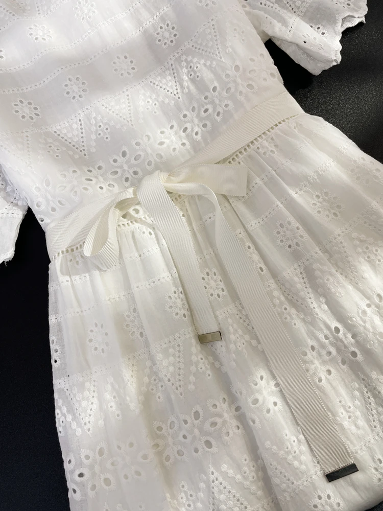 Лето 2024 морское праздничное платье без рукавов феи корейское вязаное крючком