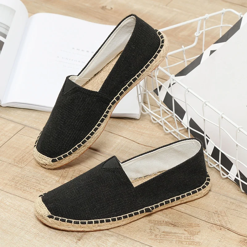 

Men Shoes Summer Espadrilles Men Canvas Sneakers New Breathable Fisherman Shoes Men Slip On Loafers Large Size 45 Sneakers