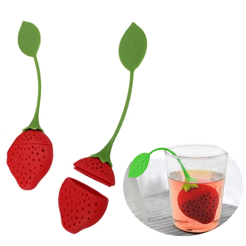 

Tea Strainer Silicone Strawberry Design Tea Infuser Filter Teapot Teabags for Tea & Coffee Drinkware Free Shipping 1piece