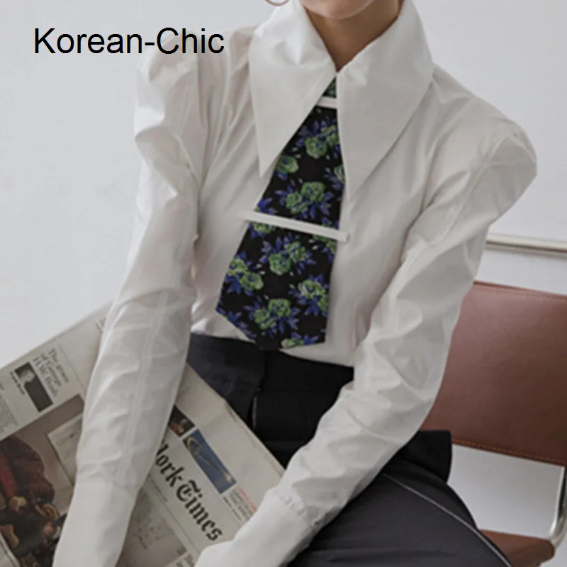 

Women's Blouse New Product Unique Shirts Wide Shoulder Tie Shirt