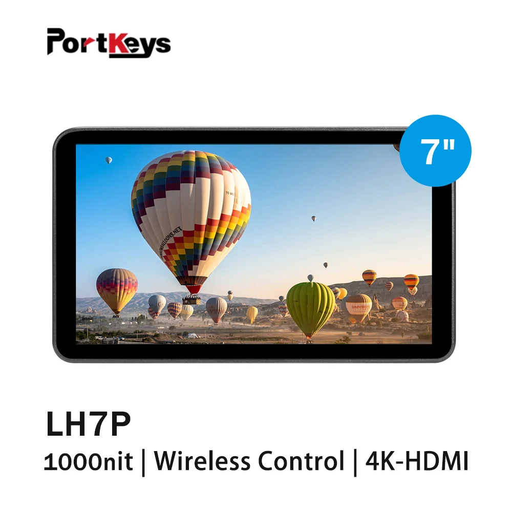 

Монитор Portkeys LH7P с сенсорным экраном 7 дюймов, высокая яркость, поддержка камеры с беспроводным управлением, 1000nit 3D LUT 1080P DSLR полевой монитор