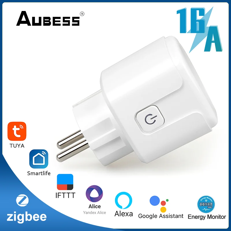 

ZigBee Smart Plug EU 16A 110-250V Timer Socket Tuya Smart Wireless Control Adapter Compatible With Alexa Google Home Assistant