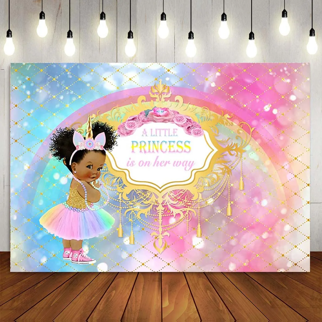 

Baby Shower Backdrop Royal Princess Rainbow Background Baby 7x5ft Vinyl Unicorn Themed Baby Shower Party Banner Supplies Decor