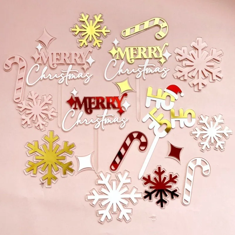 

2024 Golden Merry Christmas Party Cake Topper Golden Acrylic Hello 2024 New Year Cake Topper for New Year Party Cake Decorations