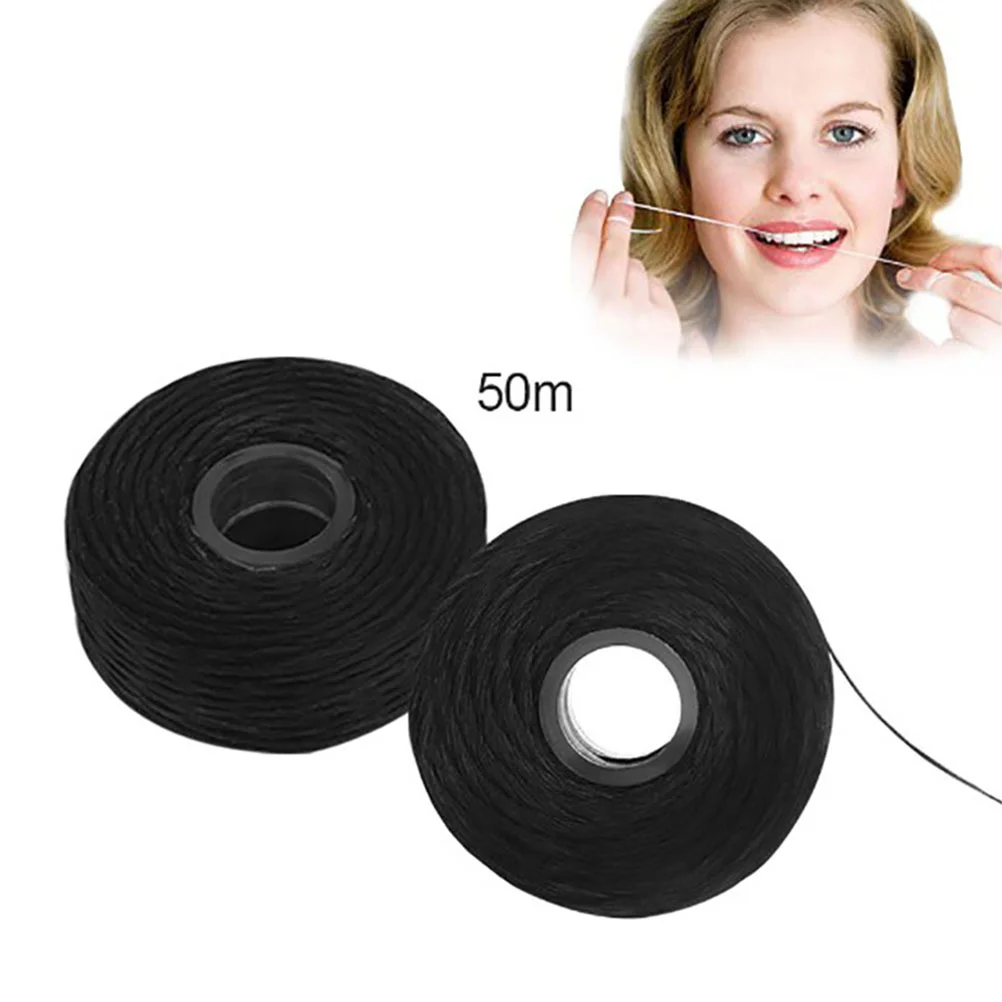 

8 Pack 50M Bamboo Charcoal Dental Flosser Built-In Spool Wire Toothpick Flosser Dental Floss Replacement Core Mint Flavor