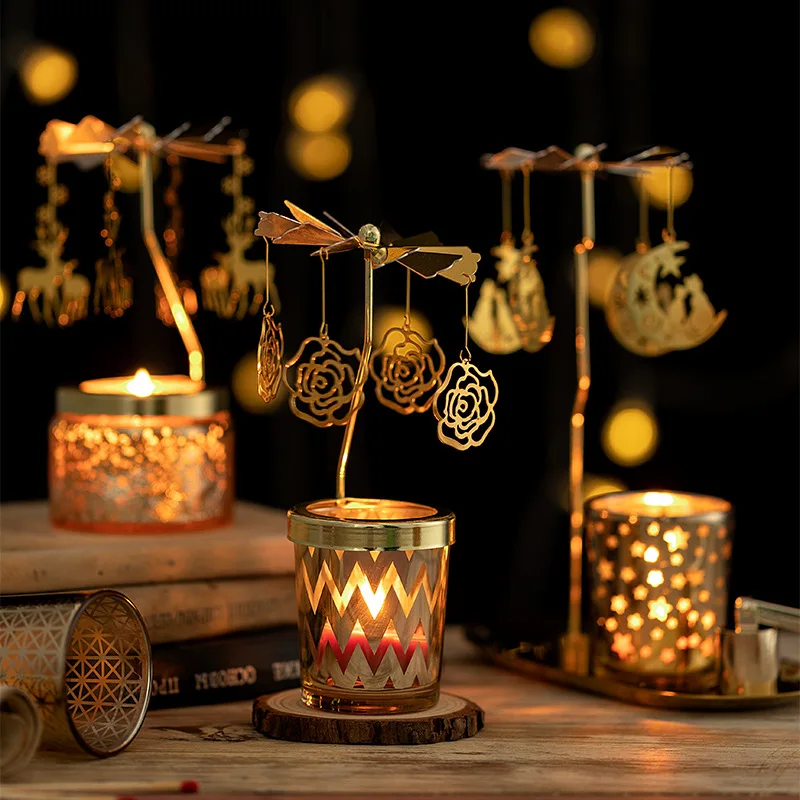 

Candles Home Decoration New Year's Candle Rotating Candlestick for Valentine's Day Wedding Decoration