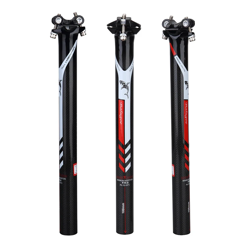 

BALUGOE 3K Carbon Bike Seatpost Double Nail Road Bicycle Seatposts Carbon Fibre MTB Seat Post Ultralight Cycling Seat Tube