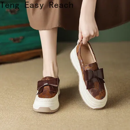 

Туфли женские кожаные с круглым носком, лоферы на очень высокой платформе, с пряжкой, лоферы, без застежки, Повседневная летняя обувь