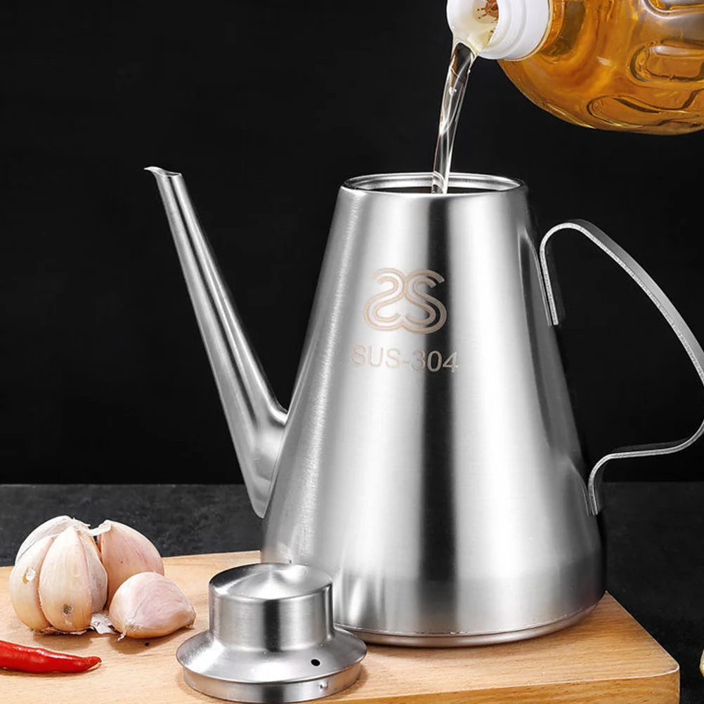 

5pcs Oil Dispenser Stainless Steel Oil Bottle Sauce Bottle Oil Vinegar Bottle with Handle Filter