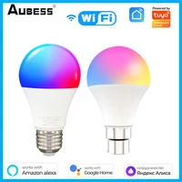 tuya wifi e27 b22 led smart light bulb rgb voice control alexa google assistant yandex alice dimmable neon lamp smart life app
