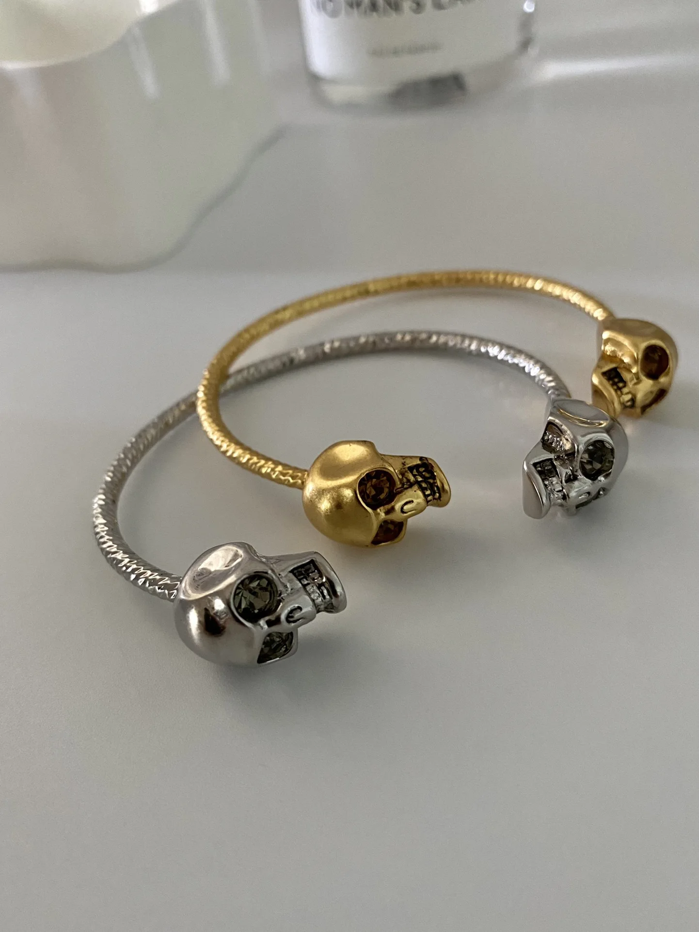 

Vintage European and American Brass Skull Open Bracelet