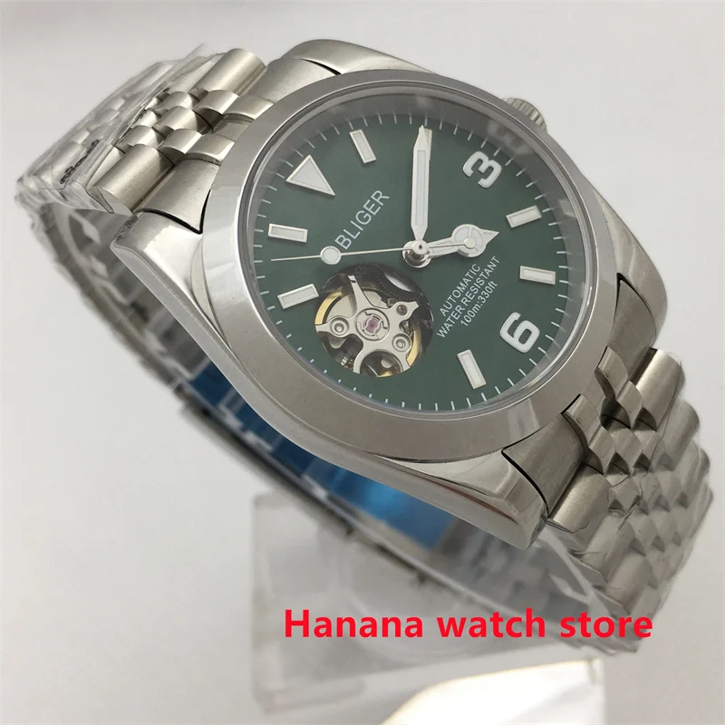 Зеленый светящийся циферблат с черепом NH38A 36 мм/39 мм Japan NH38 автоматический мужской