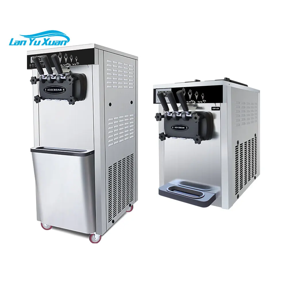 

Industrial 3 Flavor 4.5L Hopper Desktop Type Soft Serve Ice Cream Machine with Multifunctional LED Display Control Panel