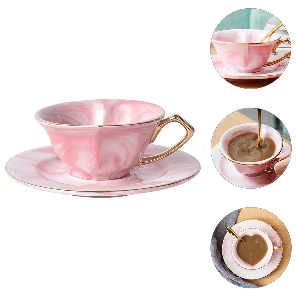 

1 Set Ceramic Cup and Saucer Elegant Nordic Style Cup Drink Cup for Office Shop