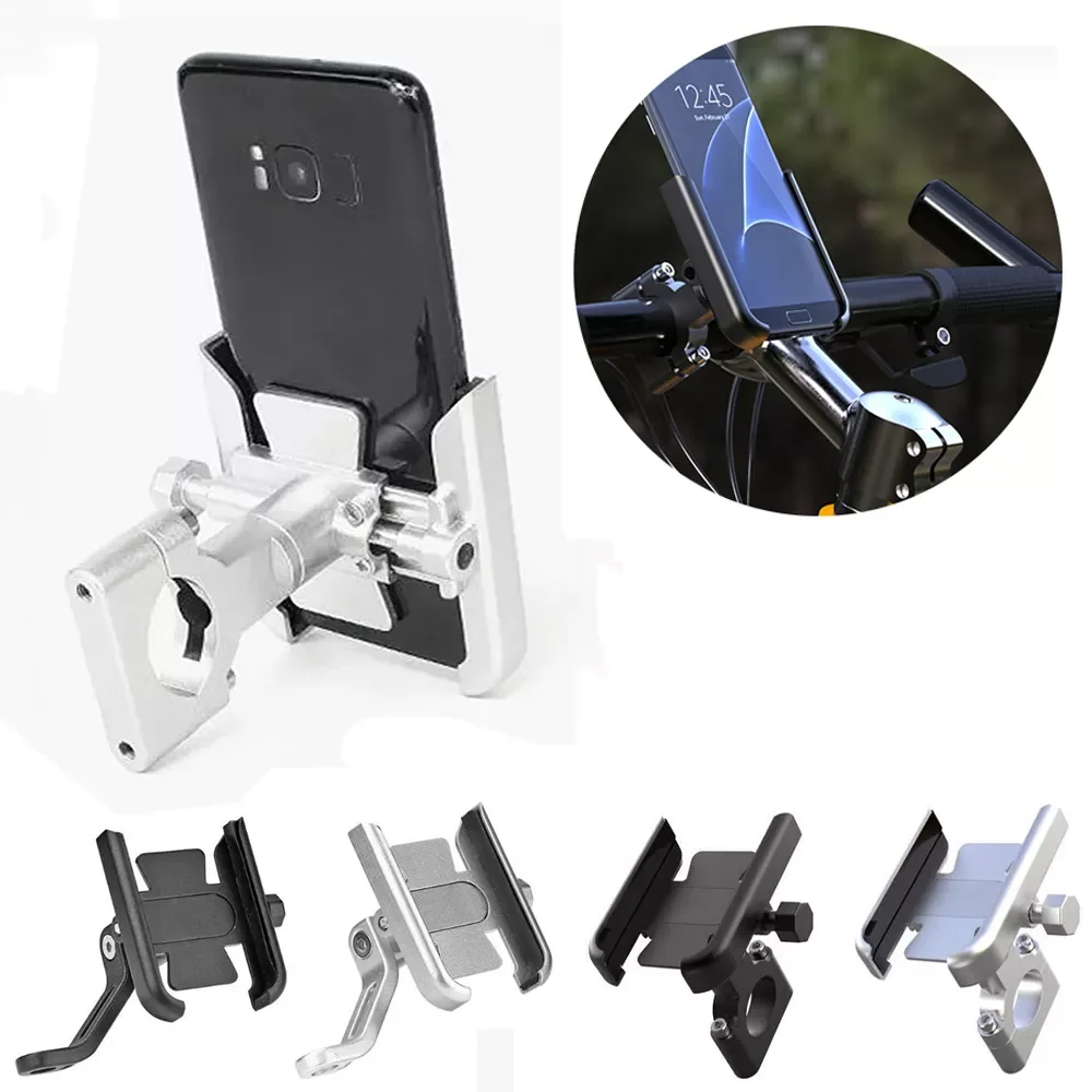 

Aluminum Alloy Bicycle Mobile Phone Holder Motorcycle Handlebar/Rearview Mirror Mount Holder GPS Stand Bike Bracket for Phone