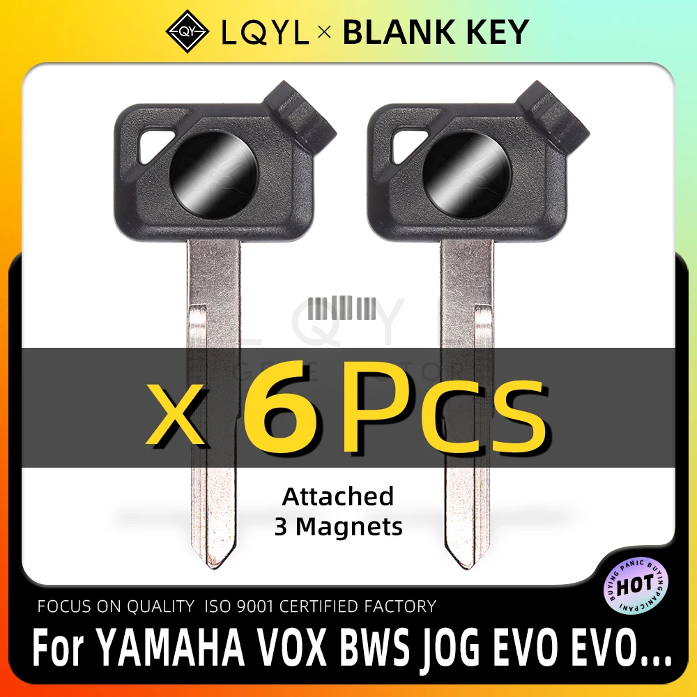 6 Pz Chiave Vuota Moto Sostituire Chiavi Non Tagliate Per Yamaha Magnete Antifurto Serratura Vox Bws Jog Evo Zr 50 100 125 4V Vox50 Vino Evo2