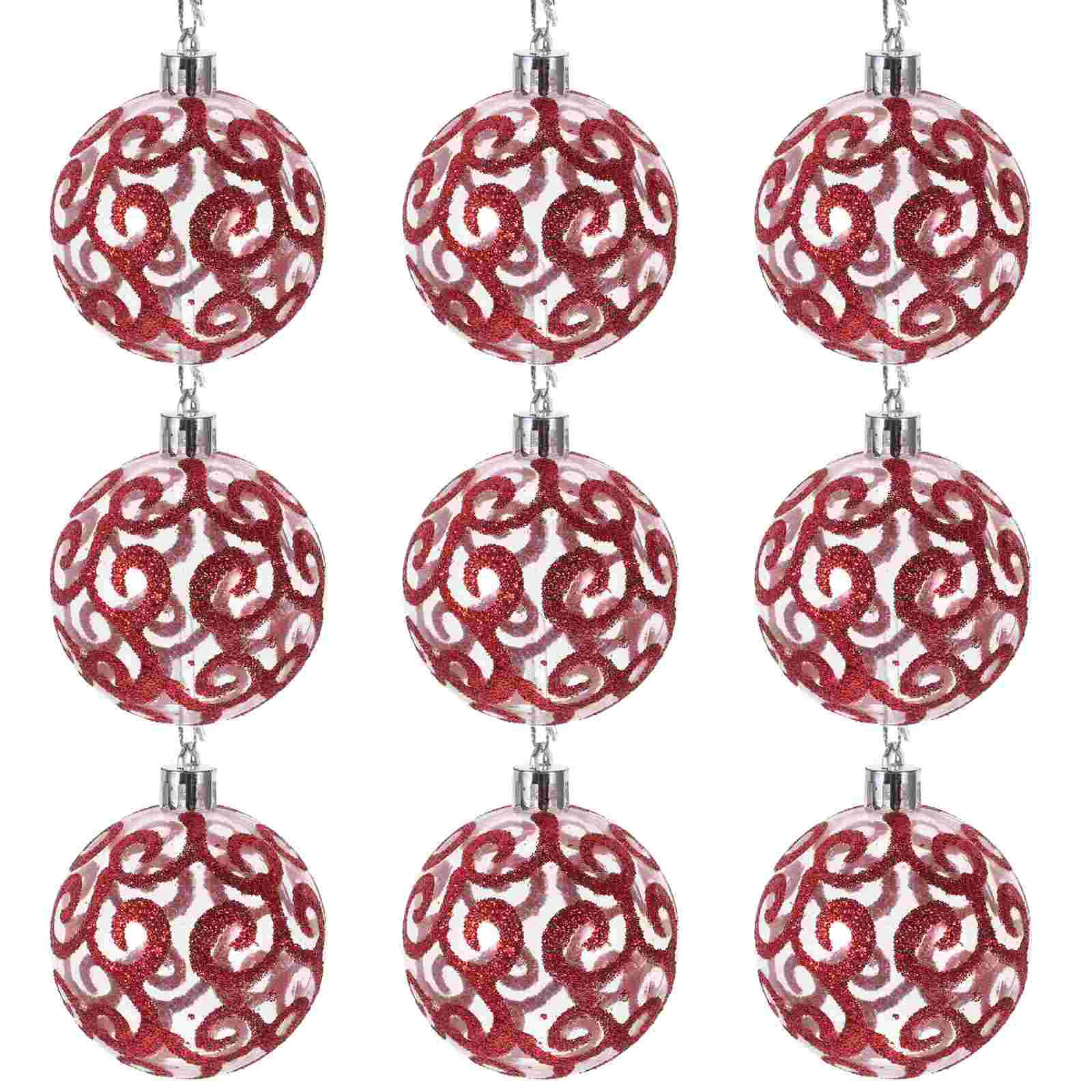 9 шт. мини-гаджеты узорные прозрачные шарики прозрачные рождественские украшения шарики Подвески Рождественская подвесная елка 6 см питомец