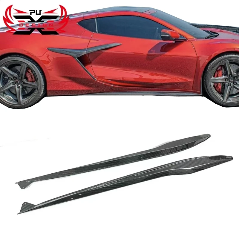 Сухое углеродное волокно для 23-Up Corvette C8 Z06 Oem стильные боковые юбки боковой