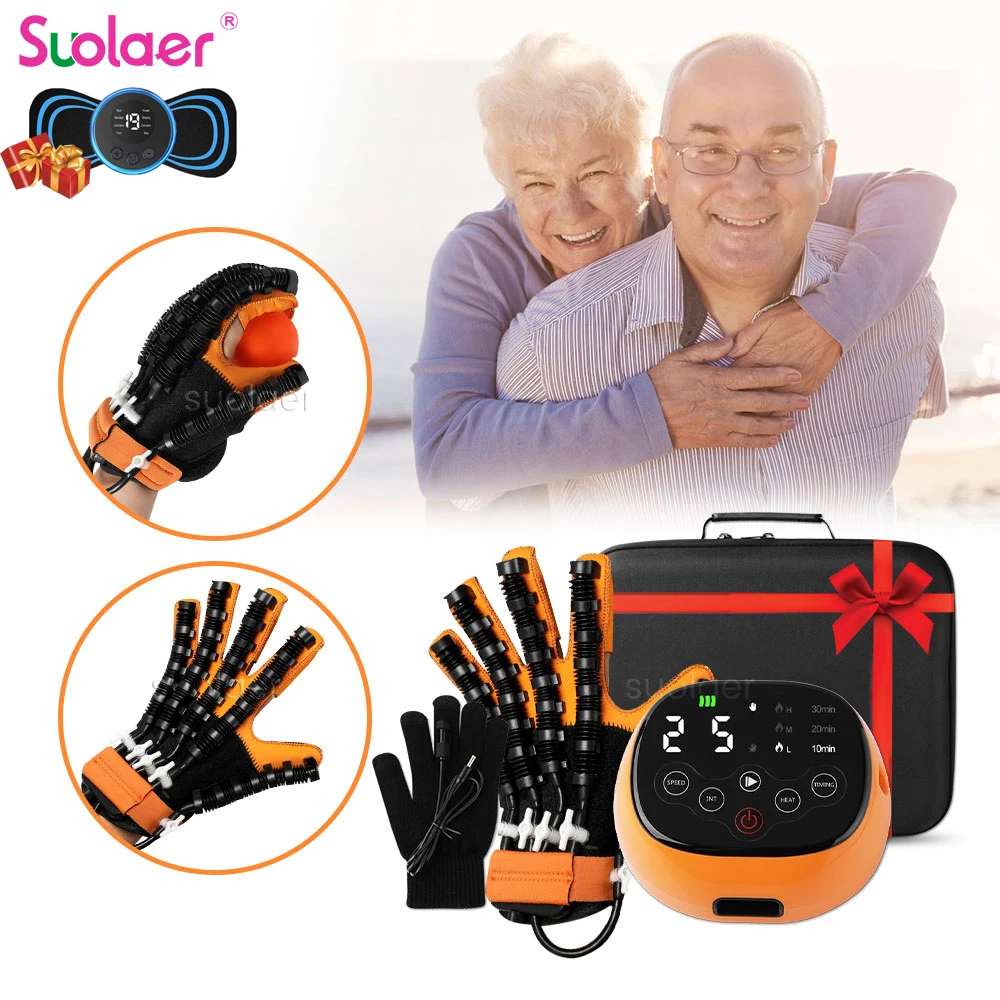 

Heatable Robot Gloves for Hand Training and Rehabilitation Hemiplegia Finger Rlabilation Strengthener Stroke Hands Exercise Tool