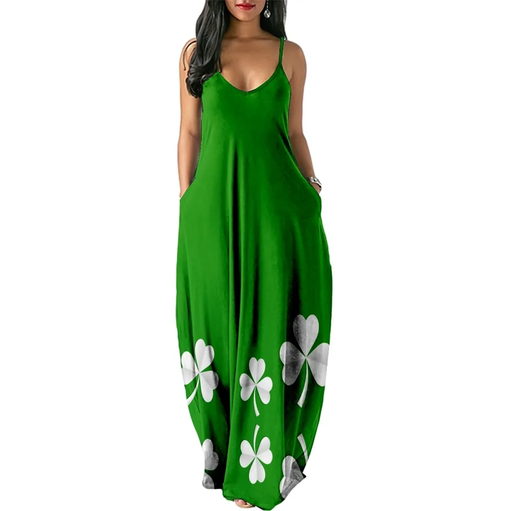 

Fashion Comfort Graphic Print Slip Dress St. Patrick's Day Slip Dress Women's Plus Size dress