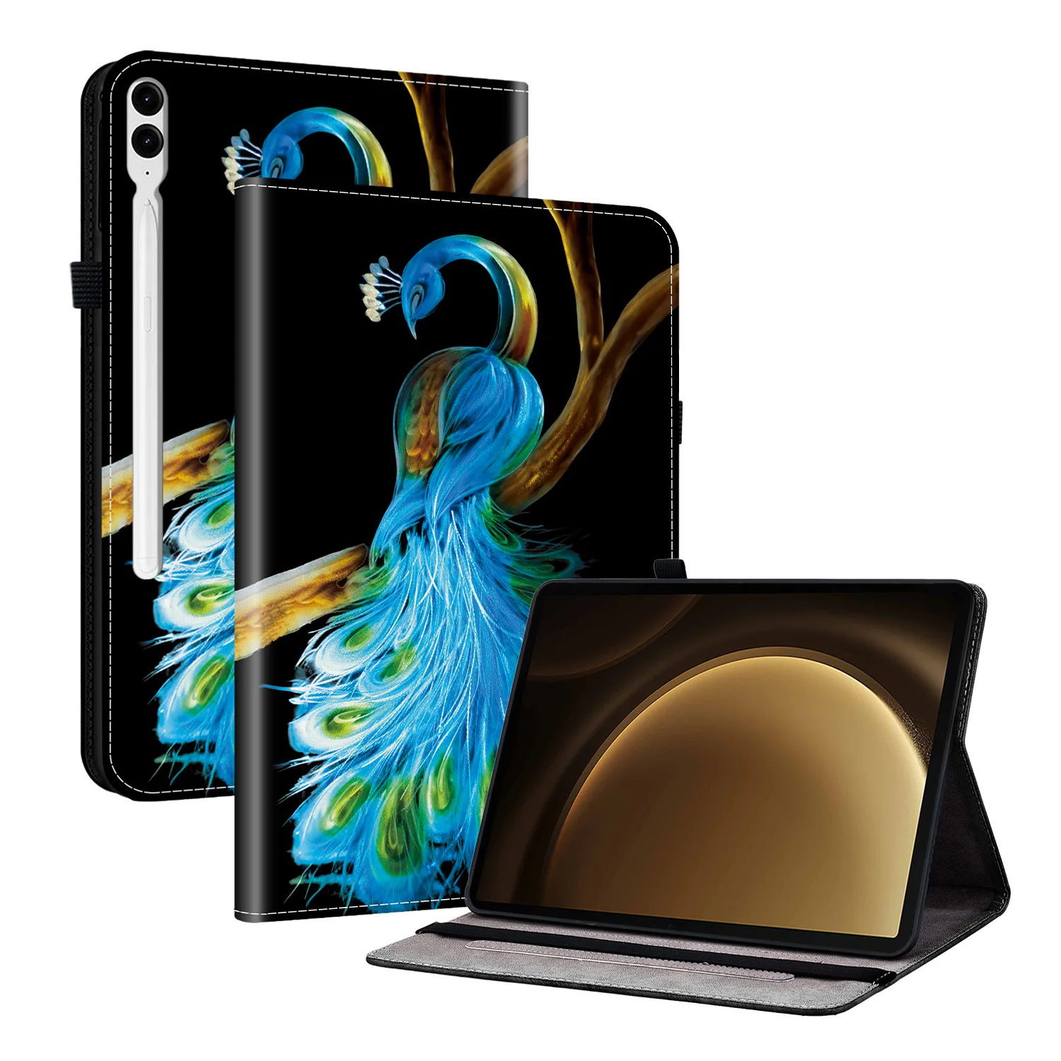 Фото Универсальный чехол из ТПУ для Samsung Galaxy Tab S10 S9 FE Plus 12,4 дюйма SM-X820 X826 X810 X816B X610 X616B, окрашенный чехол с подставкой №1