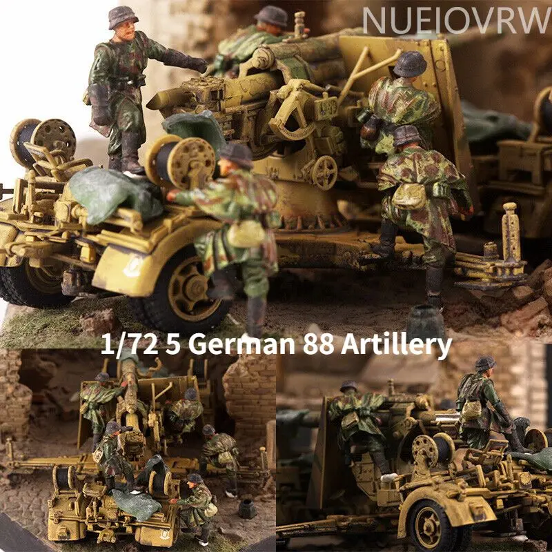 

1/72 Scale 5Pc Soldiers Model German 88 Artillery Man Operation Scene Display Model Collection Gift Toy