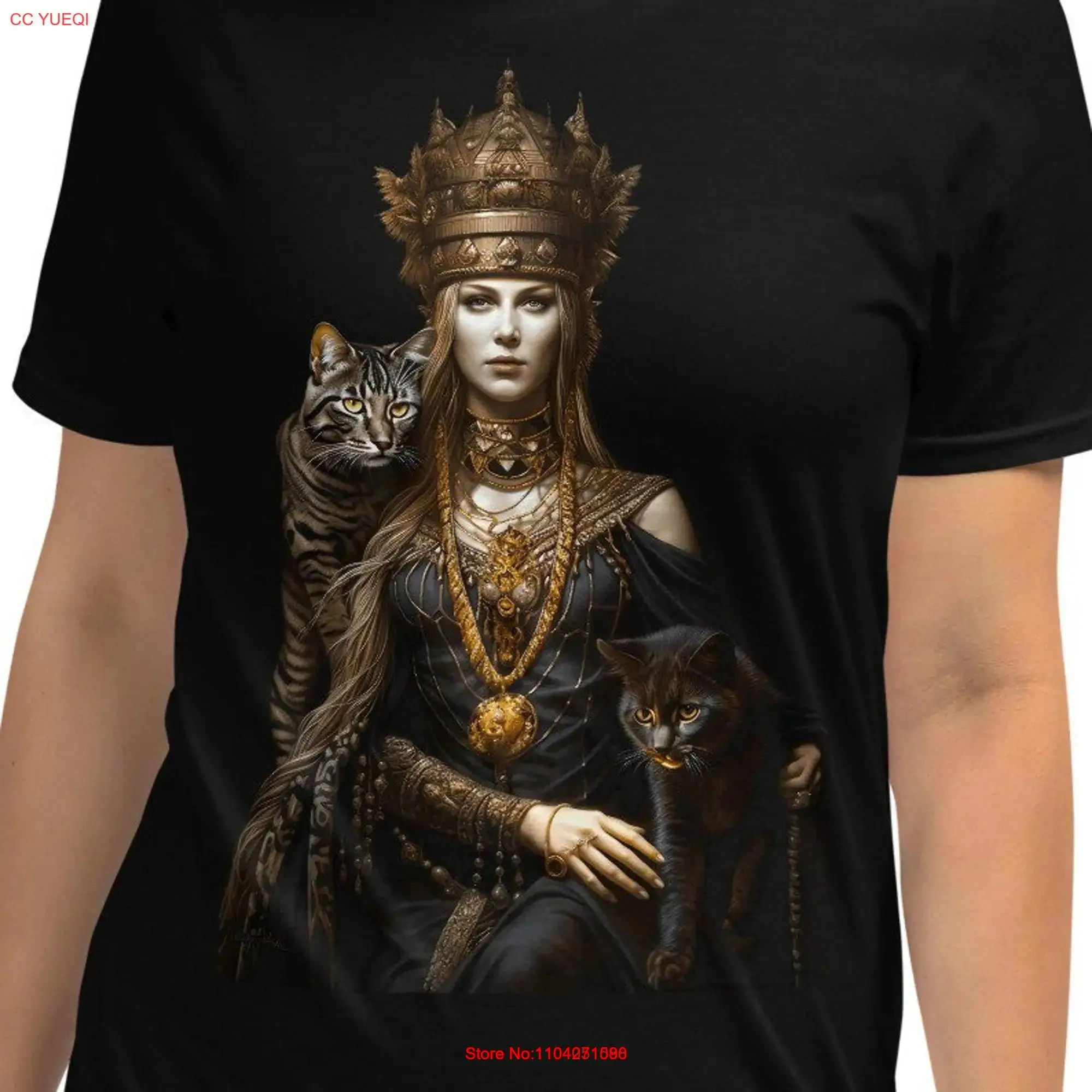 Футболка Norse Goddess Freyja Resplendent Beauty Majestic Cats Brisingamen Amulet Power Grace Intricate Details